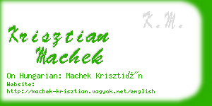 krisztian machek business card